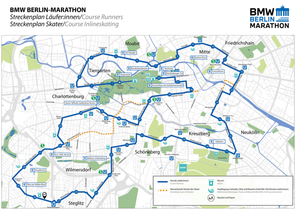 Parcours marathon Berlin 2024